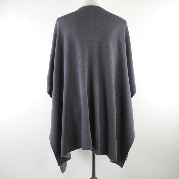 Lululemon After Asana Wrap Poncho Dark Carbon Gray Draping Cardigan Sweater OS - Picture 6 of 7